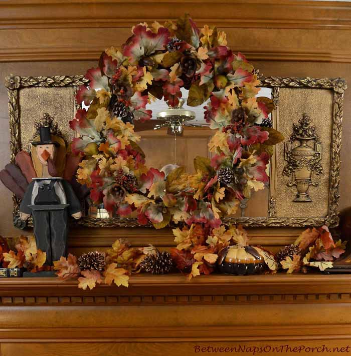 Decorate Mantel for Fall and Thanksgiving