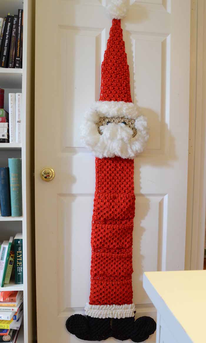 Christmas Cards Displayed in Macrame Santa