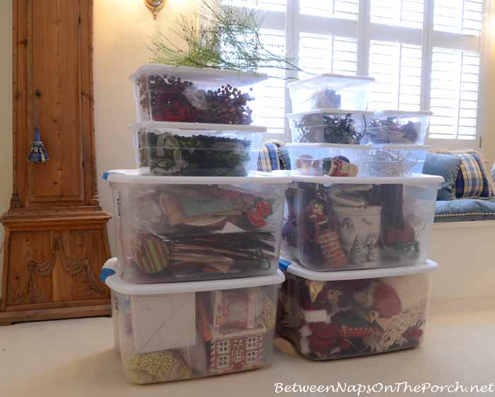 Clear Storage Bins for Christmas Decorations