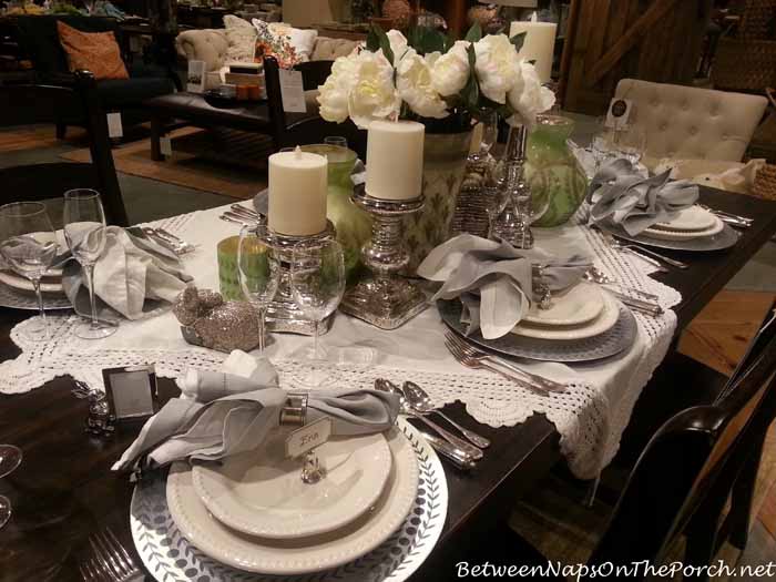 Spring Table in Green, White and Silver