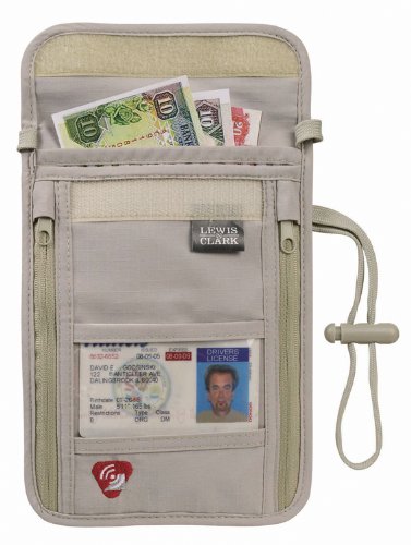 Lewis N. Clark RFID Neck Wallet & Passport Pouch