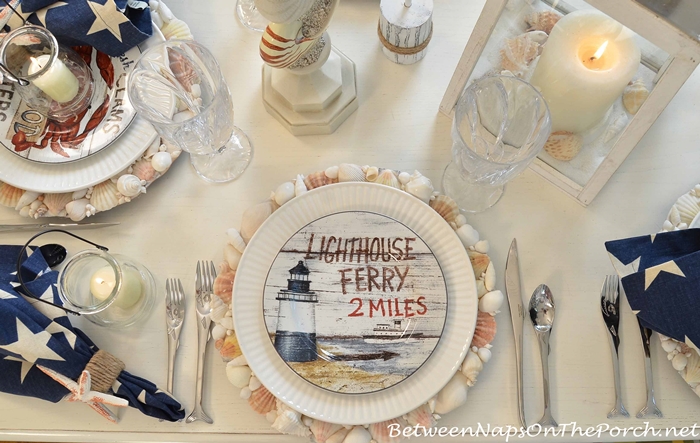 Nautical Table Setting with Shark Flatware