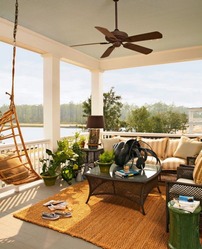 Screened Porch With Fireplace, Captain's Watch Home by Historical Concepts