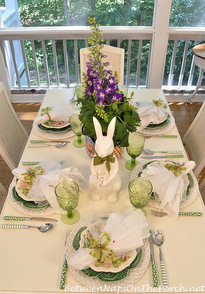 Spring or Easter Tablescape with Delphinium