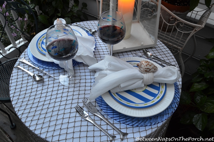 Fish Net Tablecloth Ideas  Nautical Table Decor & Tablesettings