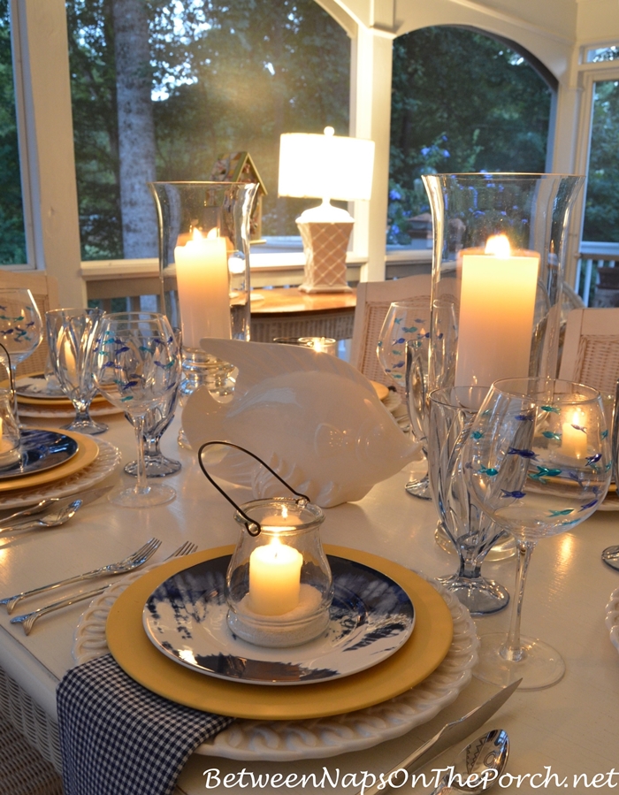 Beach or Lake House Table Setting