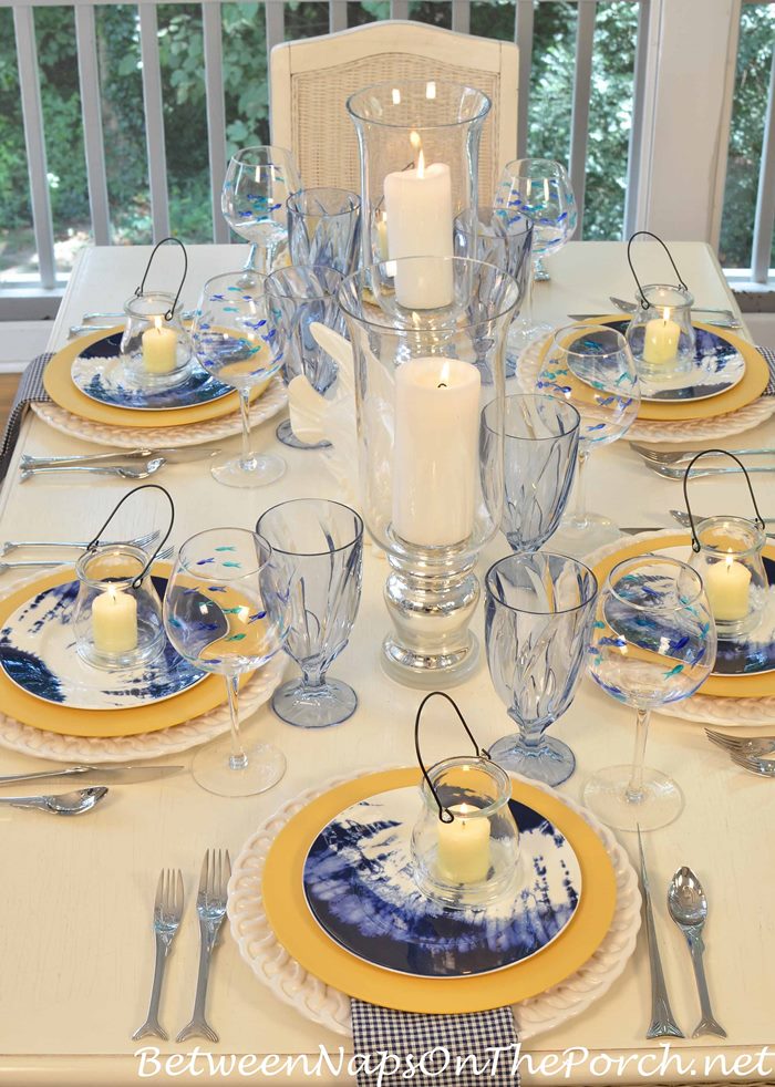 Beachy Table with Noritake Indigo Beach