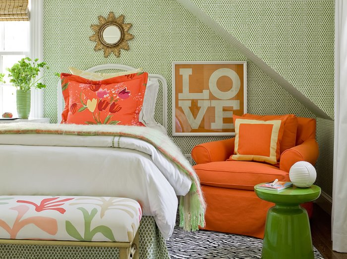 Green & Orange Bedroom