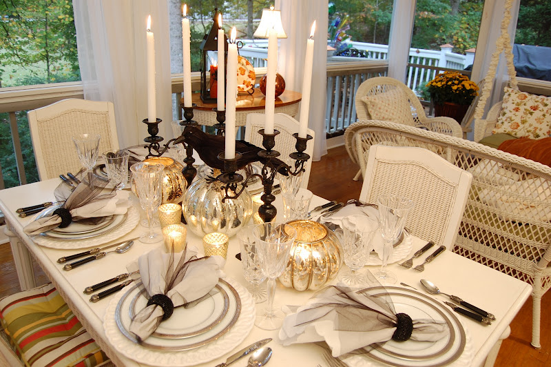 Halloween Table with Crows and Candlelabras