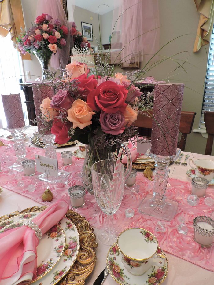 Princess Themed Baby Shower Table With Royal Albert Old Country Roses