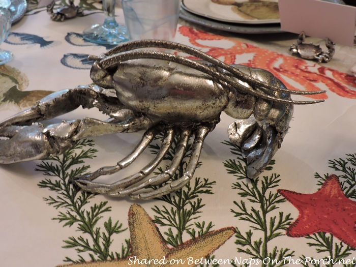 Sea Life Tablescape With Pottery Barn Playa Plates and Table Runner 08