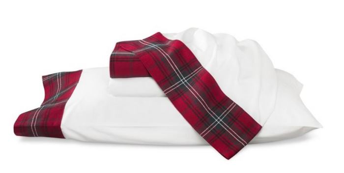 Williams Sonoma Red Tartan Bedding