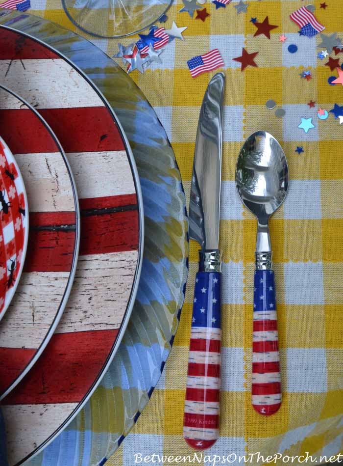 Patriotic Flatware with Stripes and Stars
