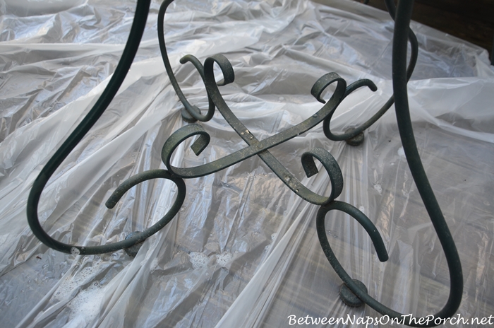 Bistro table before being cleaned and refurbished