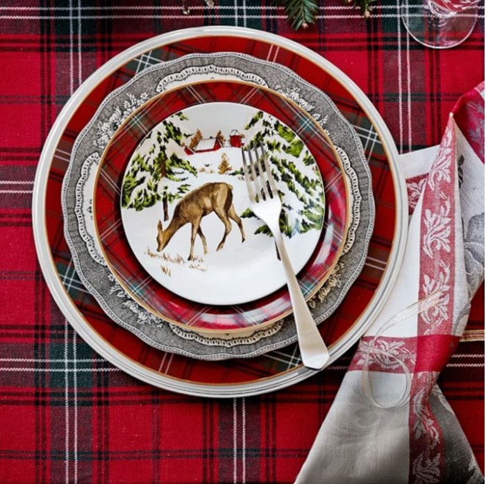 Christmas hotsell plaid plates