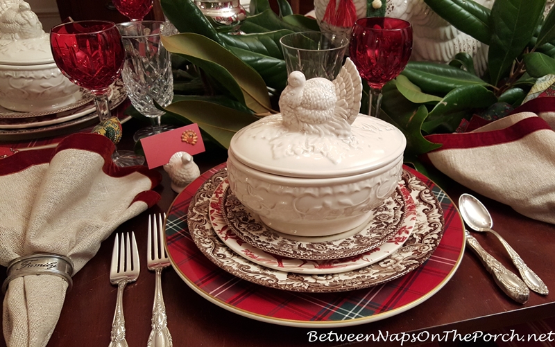 Thanksgiving Table Setting with Turkey Tureen