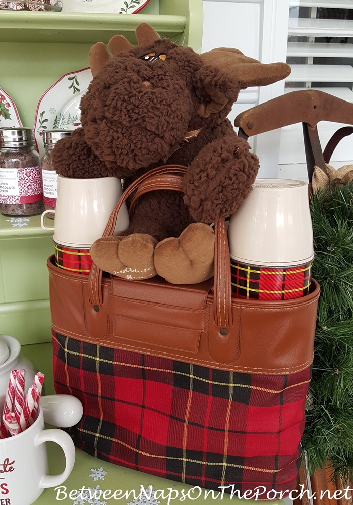 Chocolate Moose & Plaid Thermos for Cocoa Bar