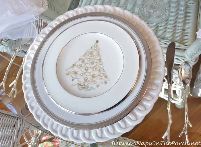 Christmas Table Setting with Silver Palace by Noritake