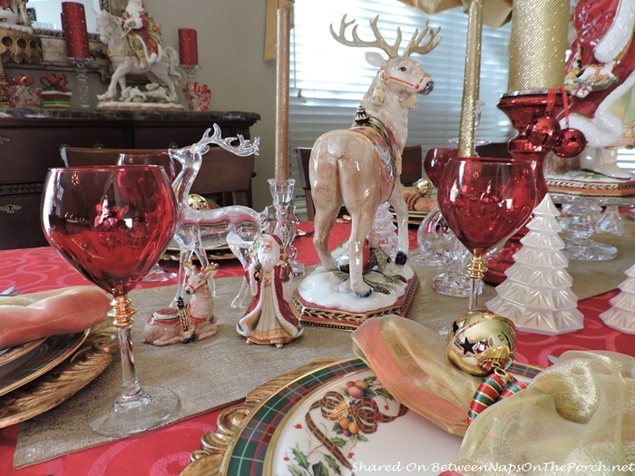 Red Stemware for a Christmas Table