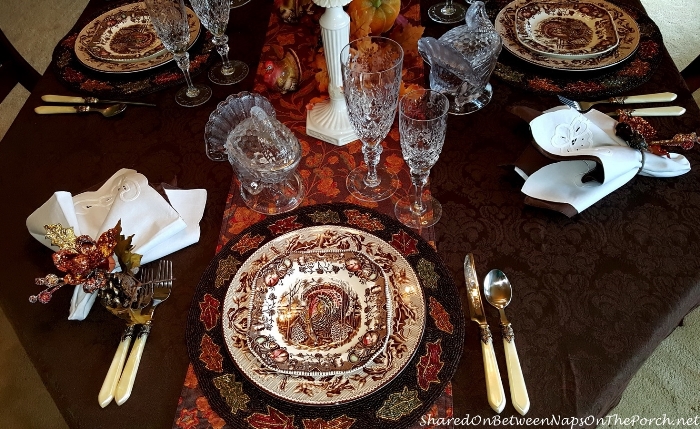 Thanksgiving Table Setting With Johnson Bros His Majesty & Williams Sonoma Plymouth 09