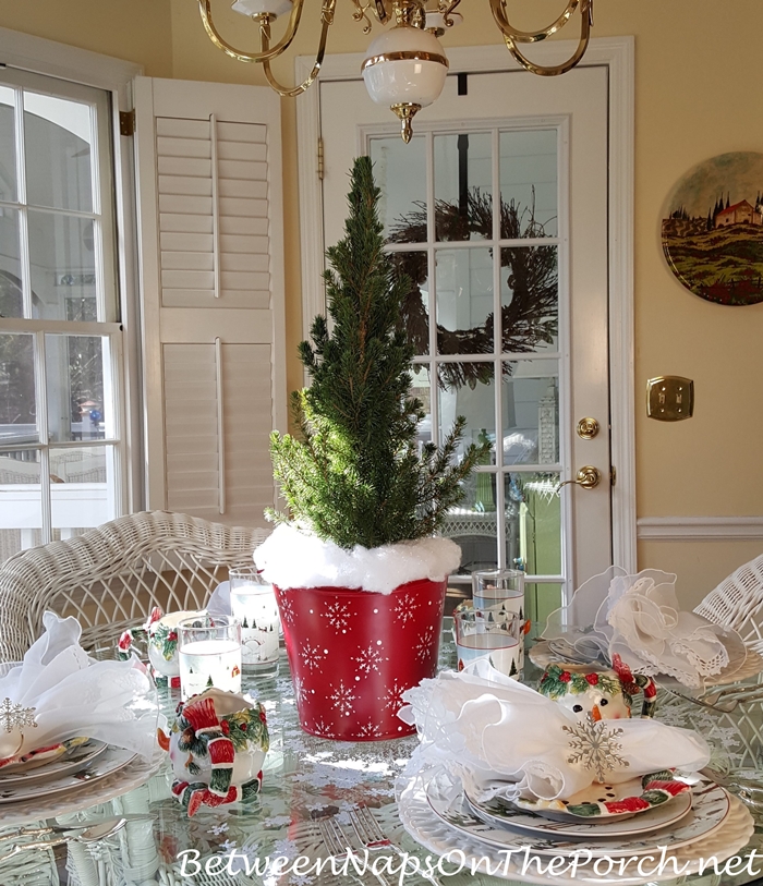 A Snowy Winter Table Setting