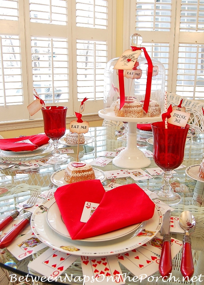 Valentine's Day Table, Alice in Wonderland Theme