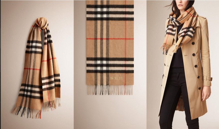 burberry classic giant check cashmere scarf