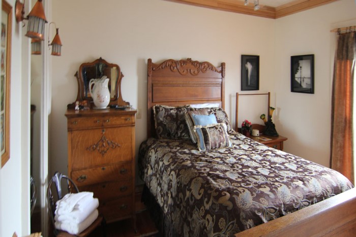 Bedroom, Victorian Home, with Oak Bed