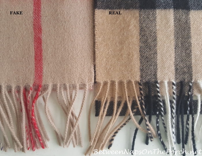 Difference in Fringe on Real Burberry Scarf vs a Fake Burberry Scarf