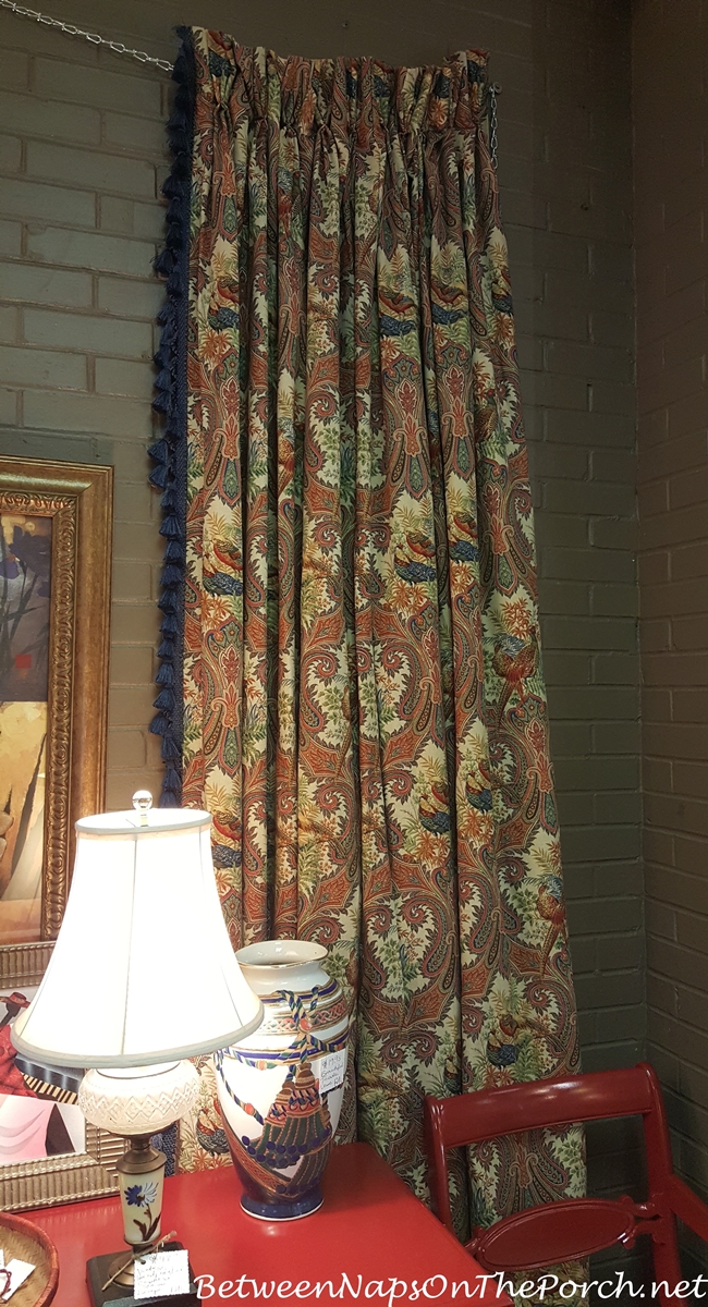 Drapes with Birds and Blue Tassles