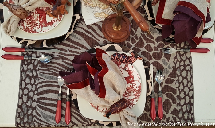 African Safari Table with Animal Themed Table Runner