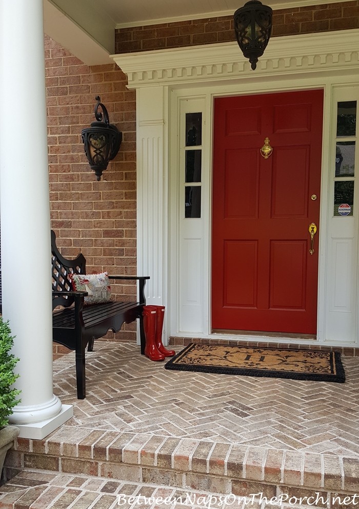 Outside front shop door bench