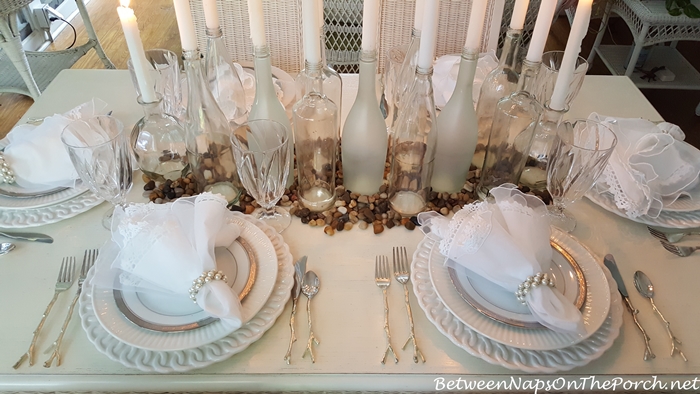 Romantic Table Setting in Silver and White