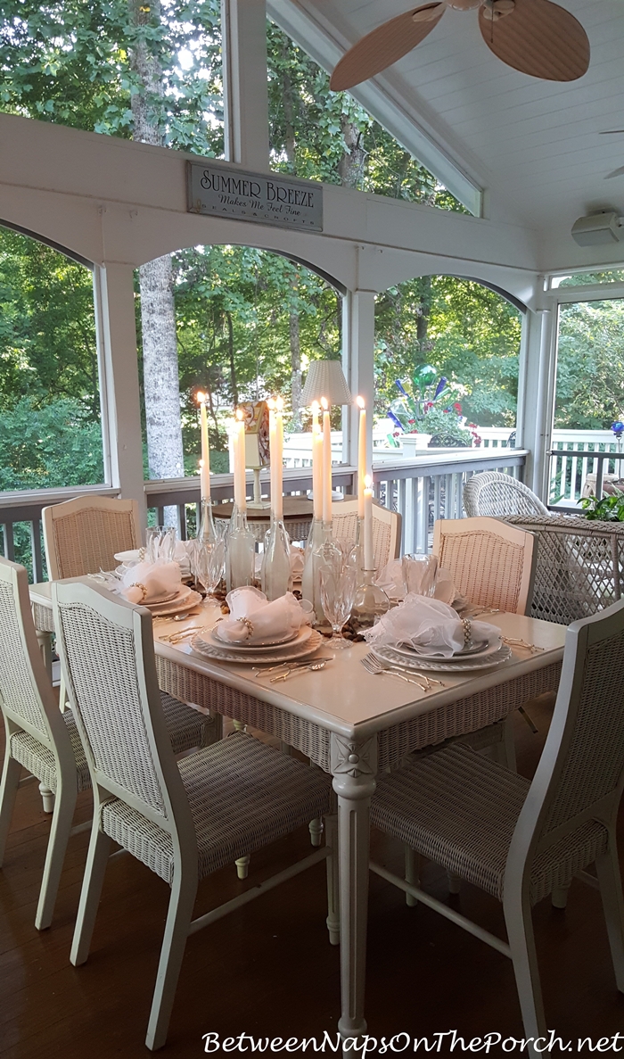 Romantic Table Setting on the Porch