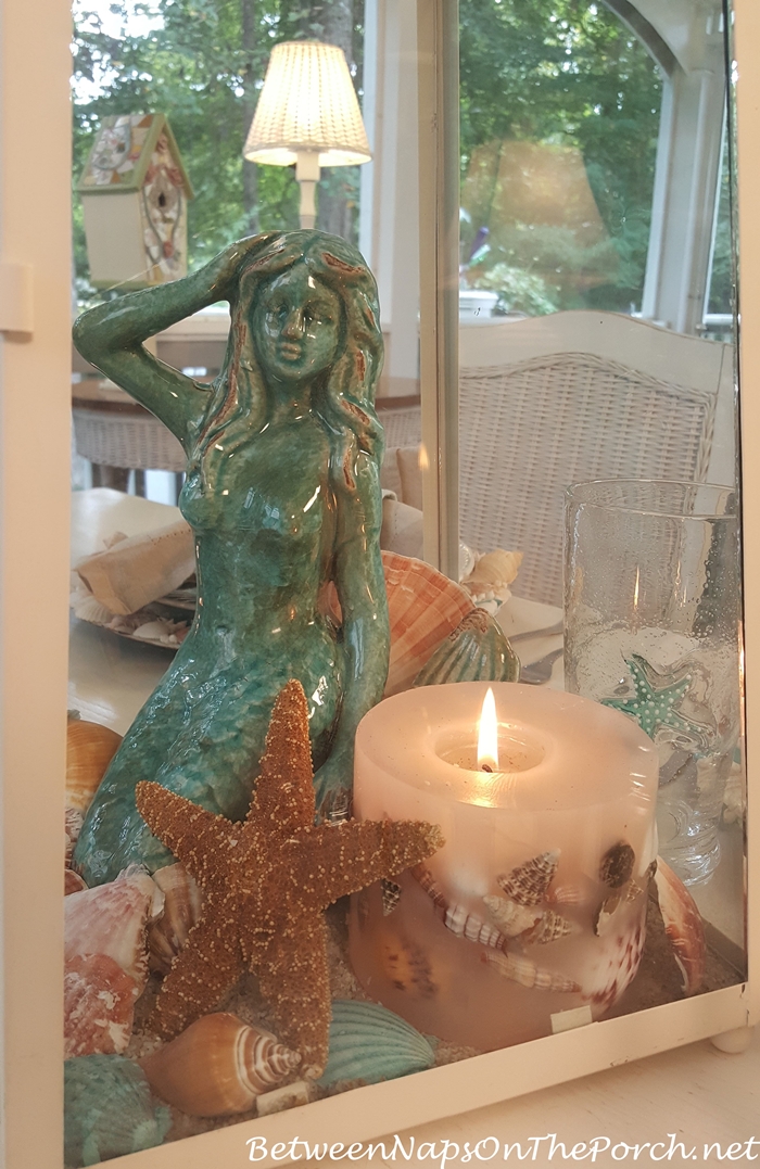 Mermaid & Shell Centerpiece for Nautical or Beach Table Setting