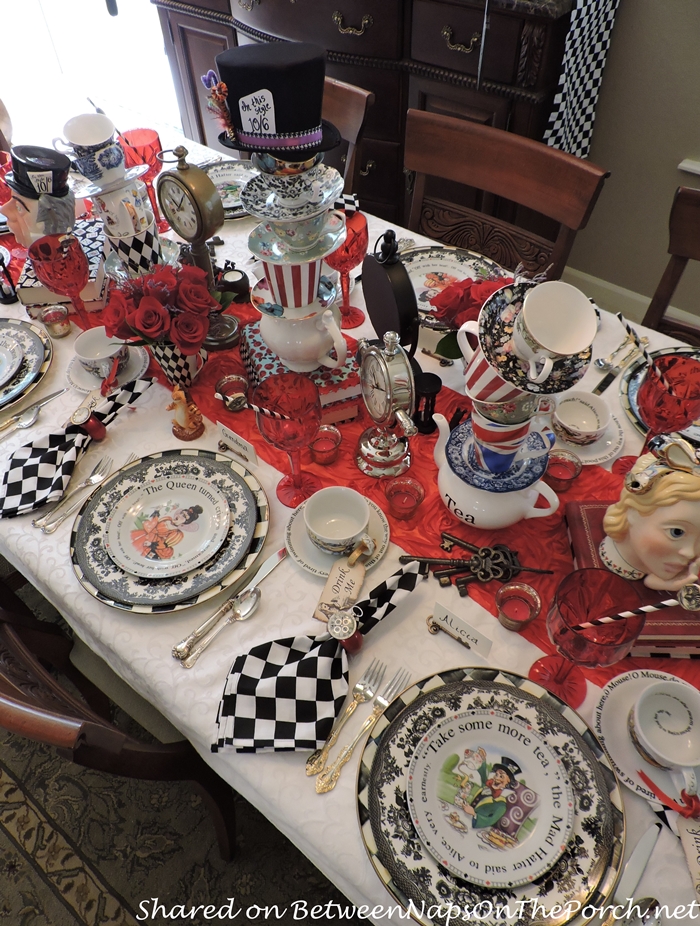 Teacup Towers for Centerpiece in Mad Hatter Party