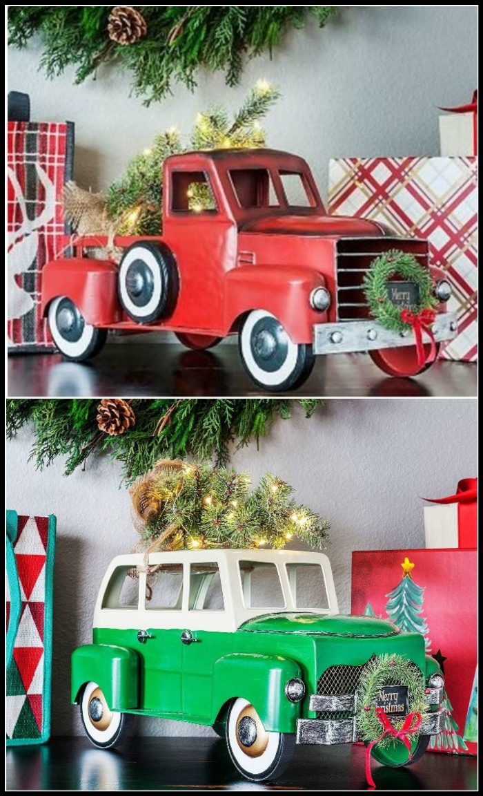 red truck christmas decor