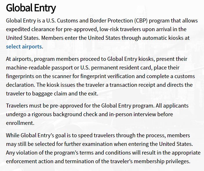 Cutting in Line with the Global Entry Program - Travel Past 50