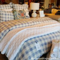 Blue and White Buffalo Check Duvet and Bedding