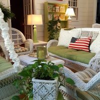 Screened Porch Decorated for Memorial Day