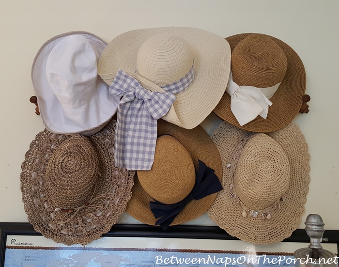 Straw Hats for Sun Protection, Hat Rack