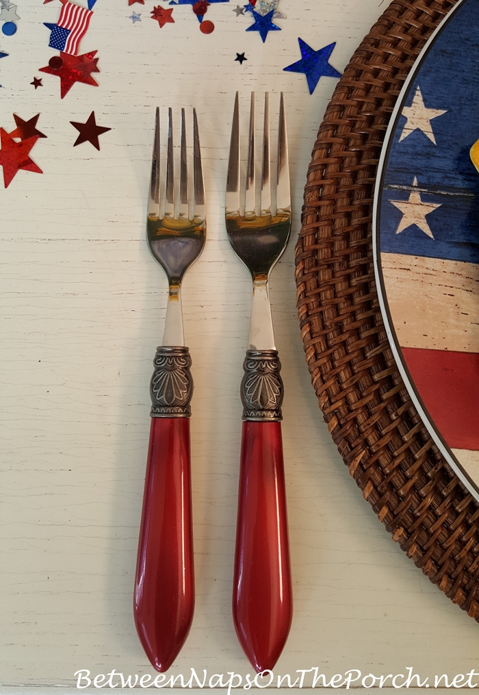 Elegant Red Flatware for 4th of July Table Setting