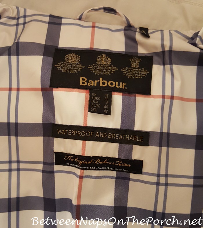 Barbour Gustnado, Mist with Summer Tartan Plaid Lining