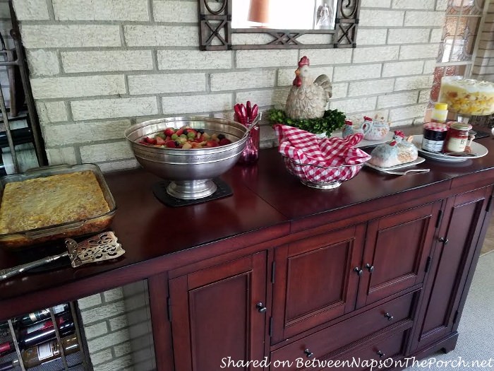 Best Breakfast Casserole, Fruit Salad, Peach Trifle, Home-made Biscuits