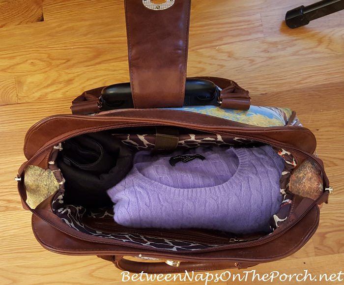 Carry-on bag with spare outfit in case luggage is lost