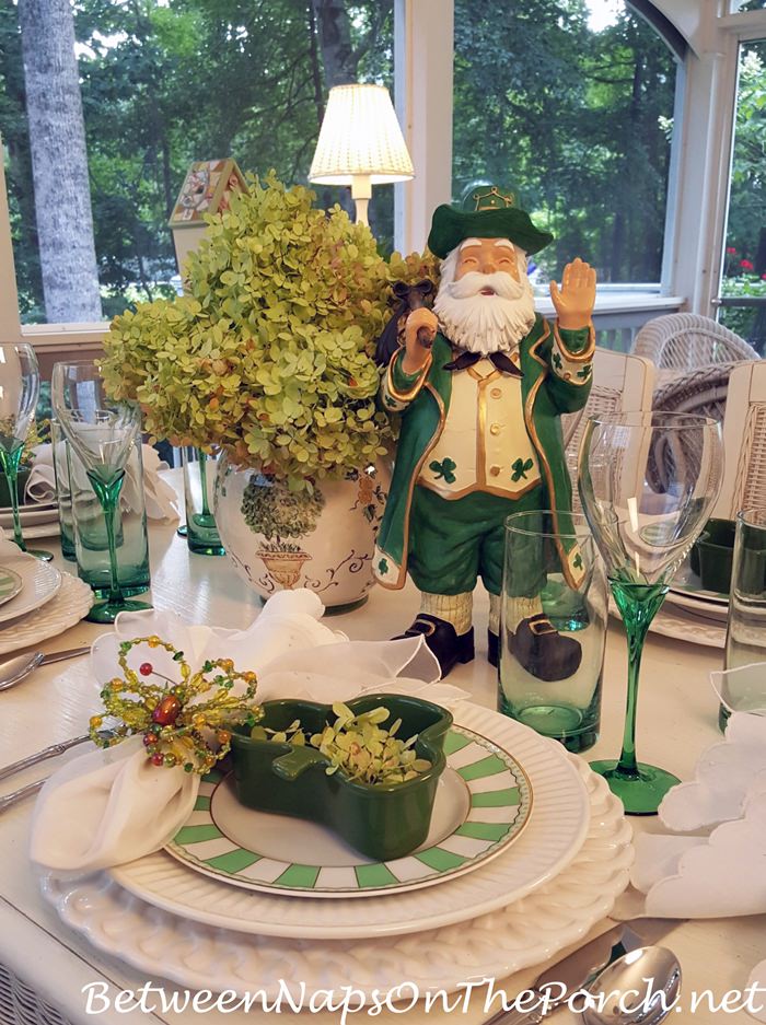 Celebrating Ireland with a Green and White Table Setting