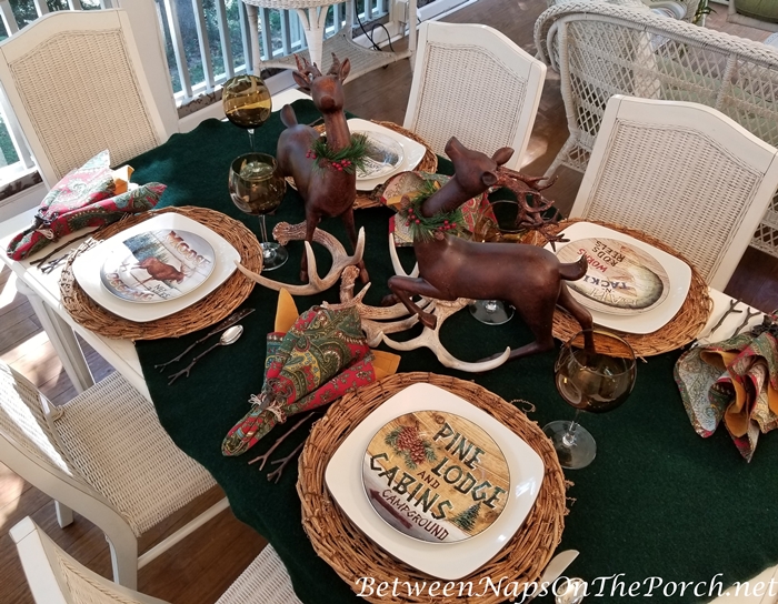 Cabin Lodge Themed Table with David Carter Brown's Country Lodge Plates