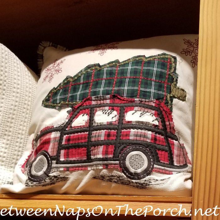 Plaid Woody Car Pillow