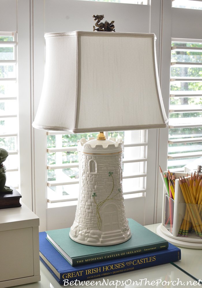 Belleck Castle Lamp with a Dragon Finial