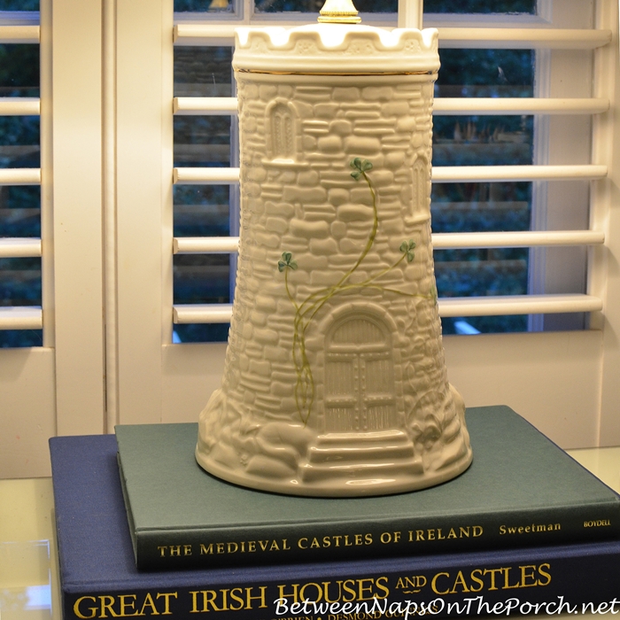 Belleek Pottery Castle Lamp